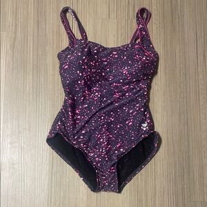 TYR Pink and Gray Speckled One-Piece Swimsuit-8